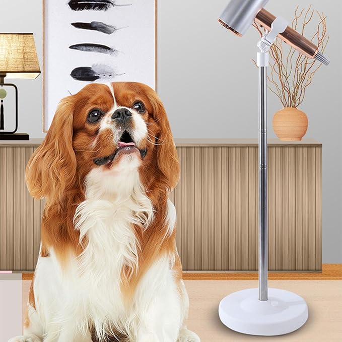 Adjustable Dog Hair Dryer Stand, Pet Grooming Hair Dryer Holder with Stable Base, Multifunctional Blow Dryer Stand for Home and Salon Use