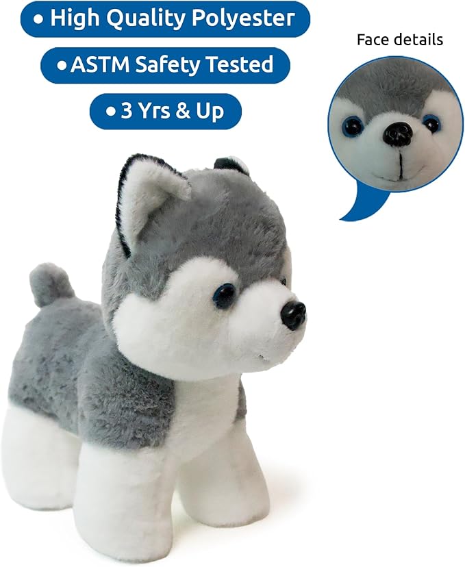 Little Jupiter Pet Plush Set with Purse w/Reversible Sequins & Charm - Stuffed Animal Toy for Kids Ages 3-7 Years - Stuffed Animal Purse - Stuffed Animals for Girls - (Husky Dog)