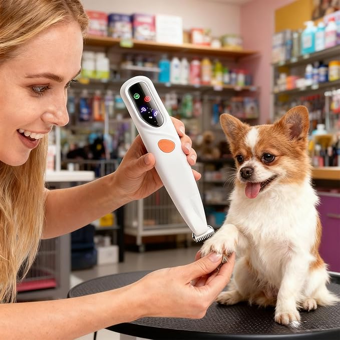 Quiet Waterproof Pet Paw Trimmer, Rechargeable Dog Cat Paw Hair Trimmer with Led Light, 2-Speed Electric Clipper, Includes Spare Blades, Grooming Supplies