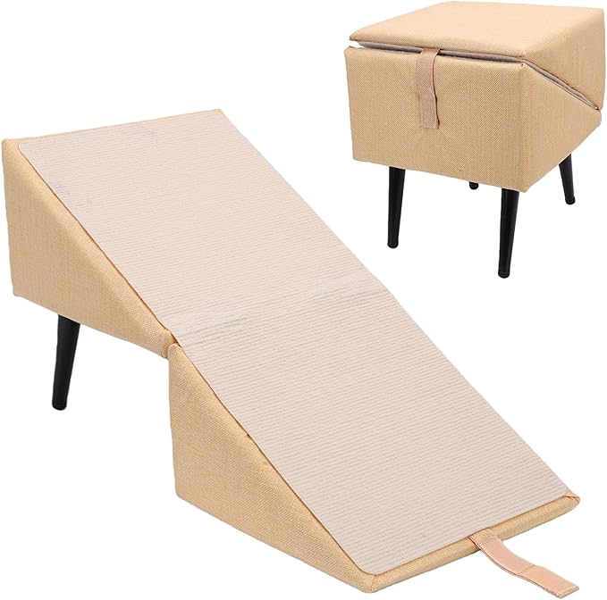 Pssopp Cat Ramp Pet Ramp, Foldable Non Slip Balanced Wide Walking Space Dog Stair for Small Dog Cat Get On Bed Car Training Supplies