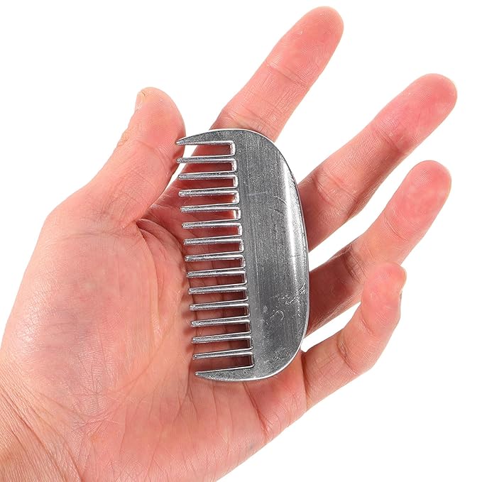 Metal Dog and Cat Grooming Comb Aluminum Wide Tooth Detangler Portable Shedding Tool for Undercoat Hair Removal Silver
