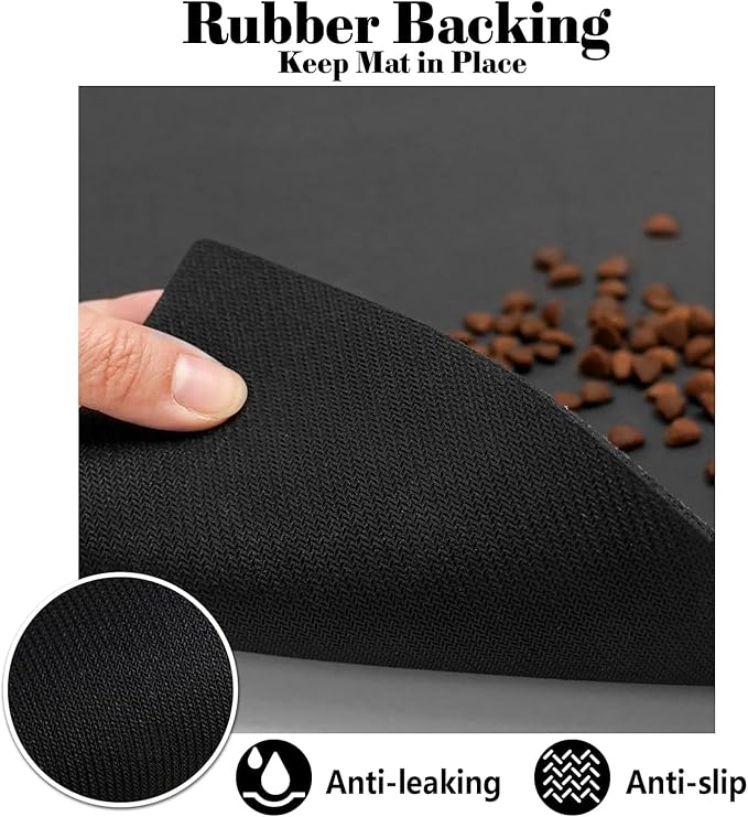 Dog Food Mats for Floors Absorbent, Pet Cat Food Mat - Quick Dry Dog Bowl Mats for Food and Water, Boho Pet Supplies 12" x 20"