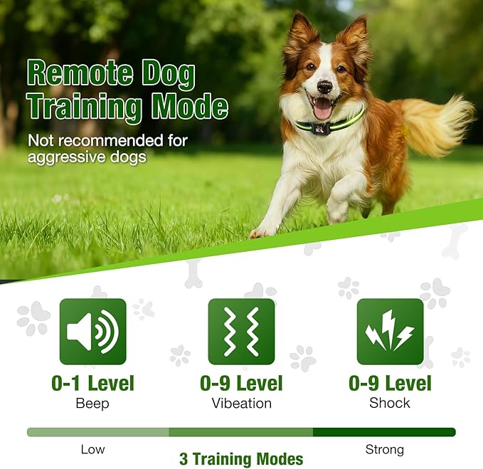 Pet Smart Wireless Dog Fence Collar for 3 Dogs 2.4GHz Electric Dog Fence Portable Waterproof Rechargeable Pet Training Collars (1 Controller & 3 Collar)