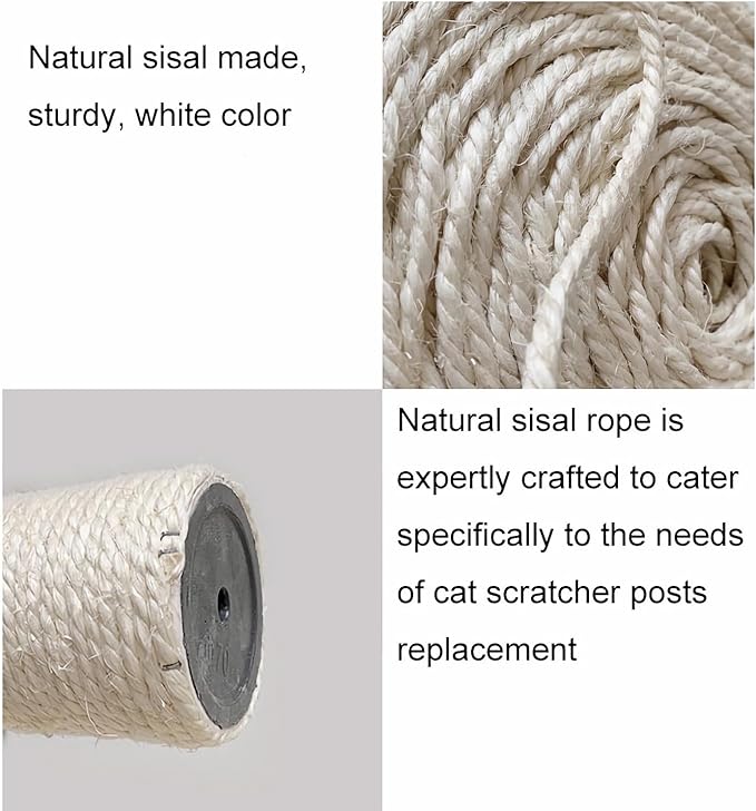 2 PCS M8 Cat Scratching Post Replacement,15.7Inch Sisal Pole Cat Tree Replacement Post with Screws,DIY Scratcher Scratching Post Replacement, Pad, Crafts Gardening Hammock Home Decorating