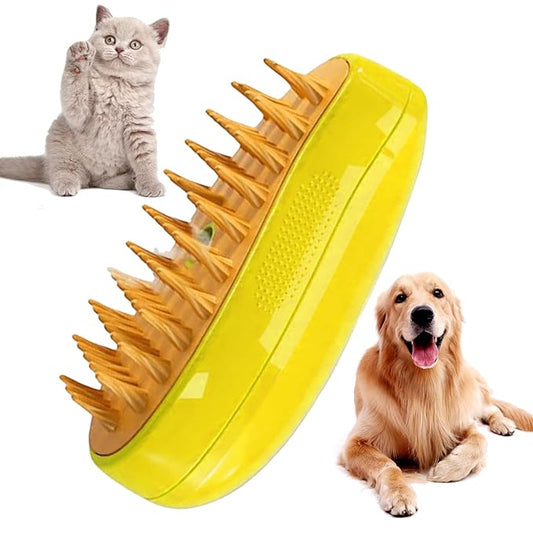 Cat Steamer Brush, Electric Cat Brush With Spray, Self Cleaning Steams Cat Brush, Multifunctional Dog Steamer Brush For Massage, 3 In 1 Cat Grooming Brush Pet Hair Removal Comb For Cat And Dog