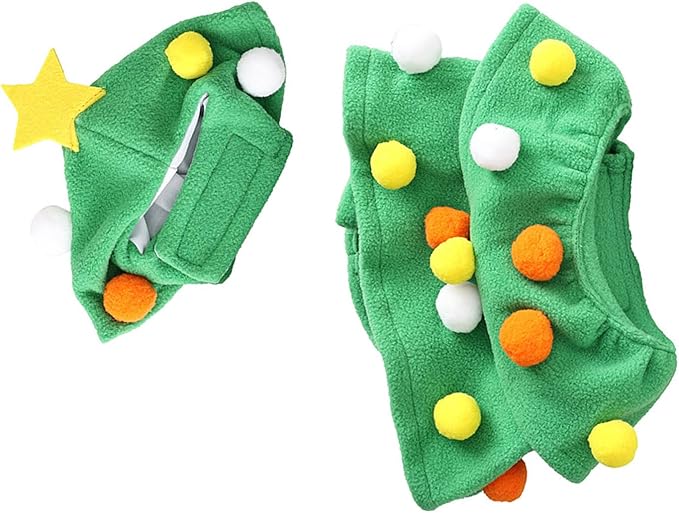 Pet Costume Christmas Tree Animal Cosplay Dress Accessories Pet Supplies 3D Christmas Tree Dog Outfit