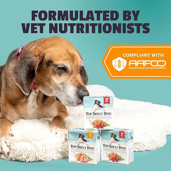 Fresh Dog Food, All Natural Complete Meal or Kibble Topper, Shelf Stable Premade Wet Recipe with Added Vitamins & Minerals for Picky Eaters Puppies Seniors (Chicken 30 x 8.75oz Cartons)