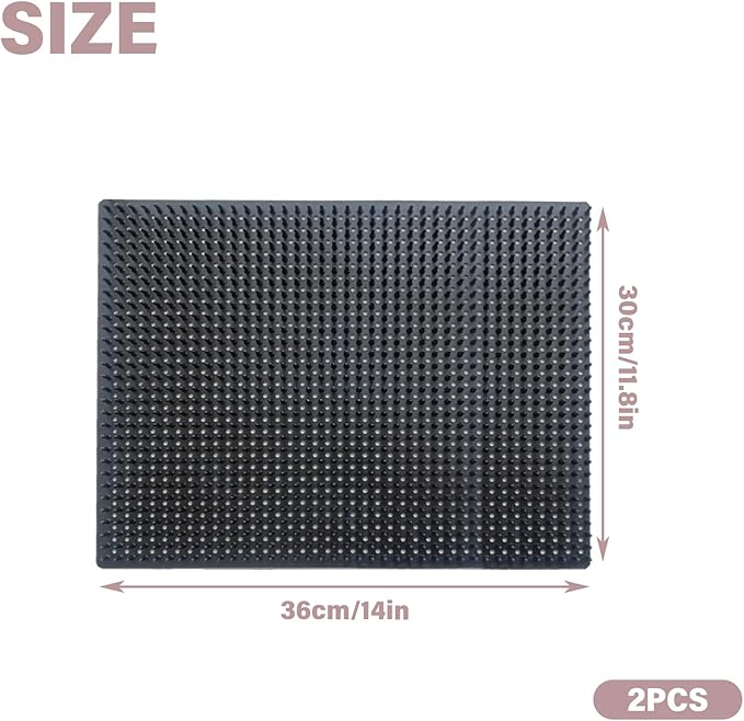 2 PCS Dog Scratching Post Pad, 14.2 x 11.8 Inch / 36 x 30 cm PVC Dog Back Scratcher, Soft Touch Itch Relief Pad, Massage Bed Massage Brush for Wooden Stake Wall Sofa Ground
