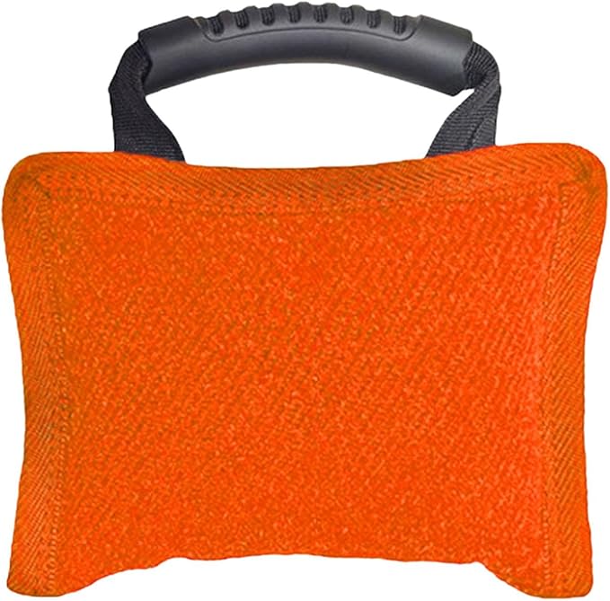 Baoblaze Dog Bite Pillow Tough Tug Toy Practical Portable Outdoor Pet Supplies for Small and Medium Sized Dogs Biting Pad with Handle, Orange
