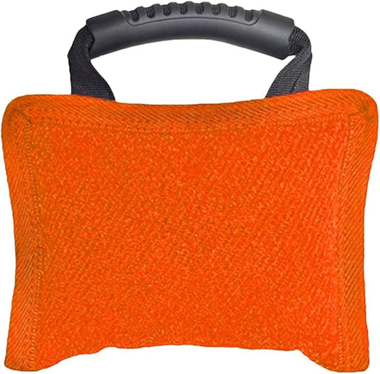 Baoblaze Dog Bite Pillow Tough Tug Toy Practical Portable Outdoor Pet Supplies for Small and Medium Sized Dogs Biting Pad with Handle, Orange