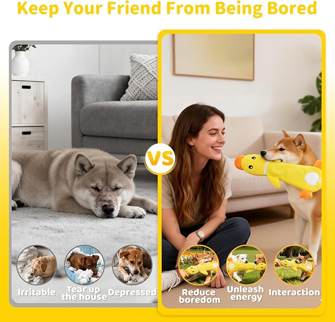 2 Pack Tough Interactive Tug of War Dog Toys for Small Dogs, Interactive Puzzle Toys,Squeaky & Crinkly, Stuffing-Free with Treat Pockets and a Water Bottle Pocket, Ideal for Puppy Small Pet Dogs