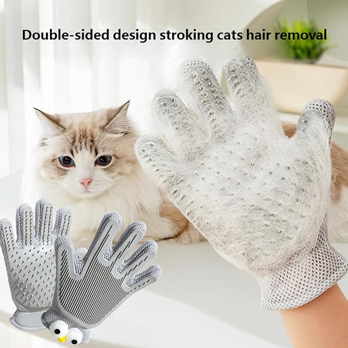 Double Sided Silicone Pet Grooming Glove for Efficient Hair Removal and Relaxing Massage on Cats and Dogs Cats Brush