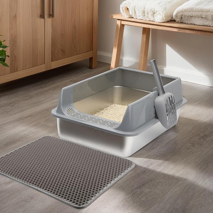 Cat Toilet - Thickened Pet Litter Box, Durablee Odor Control Design, Easy Cleaning with Matching Scoop, Anti-Splash High Wall Structure | Practical Indoor Outdoor Solution for Living Room Use