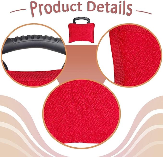 Baoblaze Dog Bite Pillow Tough Tug Toy Practical Portable Outdoor Pet Supplies for Small and Medium Sized Dogs Biting Pad with Handle, Red