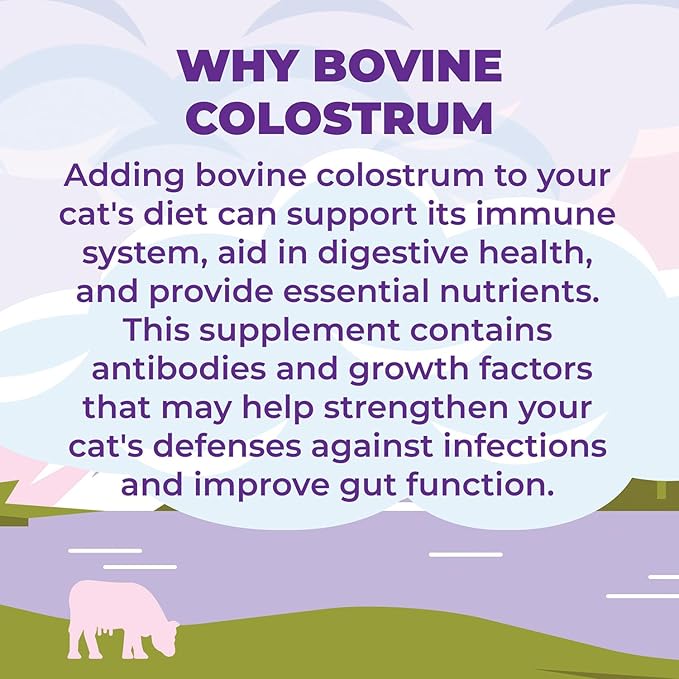 ZENAPET Cat Colostrum Plus Premium Powder Topper, Immune & Digestive Health Supplement, Supports Skin & Coat, Made in USA (1, 3 Ounces)