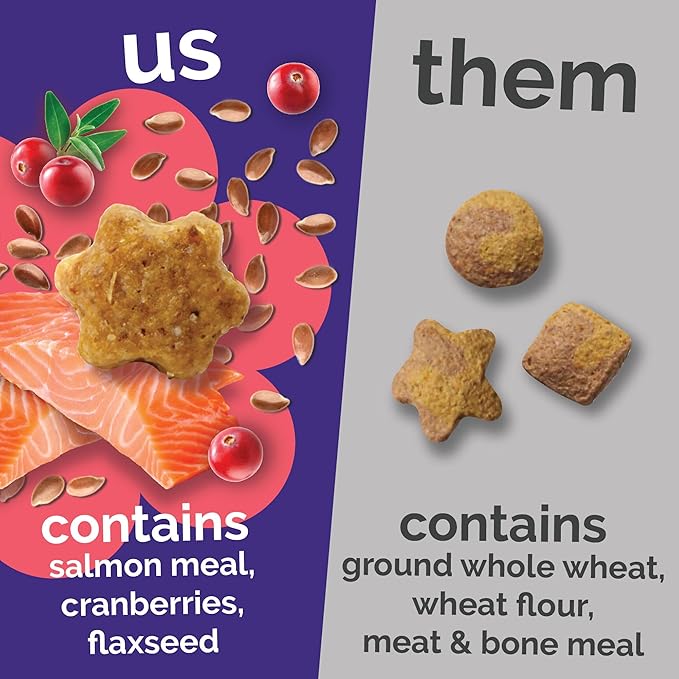 Fruitables Cat Treats Crunchy Cat Treats, Healthy Low Calorie Kitten Snacks, Made Without Wheat, Corn and Soy, Kitten Essentials, Made with Real Salmon and Cranberry, 30 Ounces