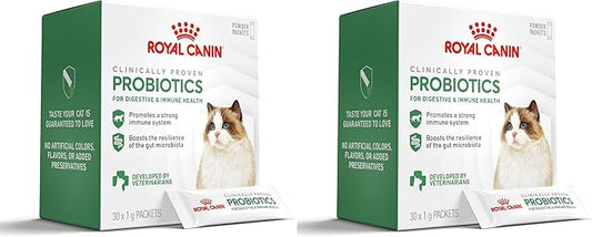 Royal Canin Probiotics for Cats Digestive and Immune Health Powder Supplement for Cats of All Ages, 30 Count (Pack of 2)
