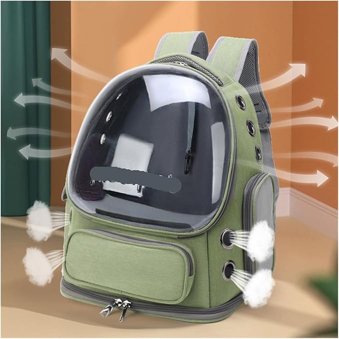 Compatible for Transparent Pet Bag Outdoor Travel Backpack Small Breathable Supplies(Green)