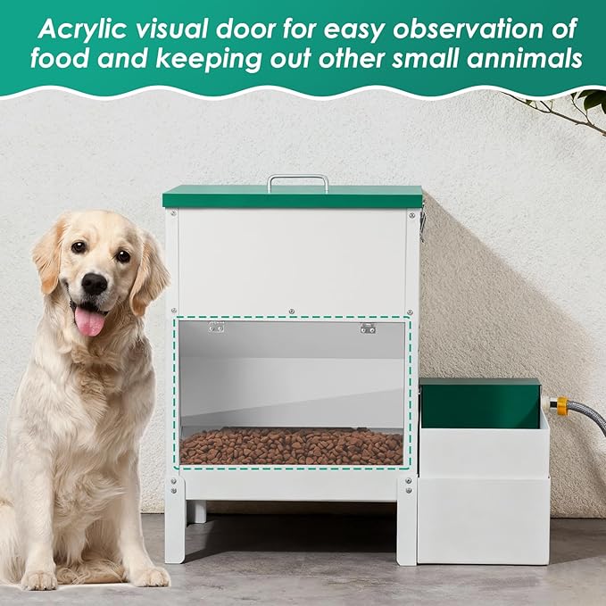 38L Automatic Dog Feeder Large Breed and Automatic Dog Water Dispenser for Large Dogs