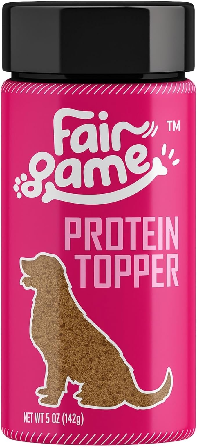 Fair Game Protein Dust Dog Food Topper, Free Range African Venison, High Protein 30%, Hormone Free, Air-Dried (5oz)