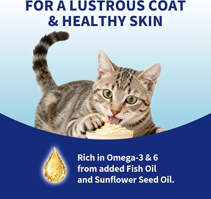 Squeezable Functional Cat Treat & Meal Topper – Chicken & Tuna with Fish Oil – Hairball & Digestive Support with Prebiotic Fiber – Grain-Free, 7 Pouches (2.8 oz Each / 19.7 oz Total)