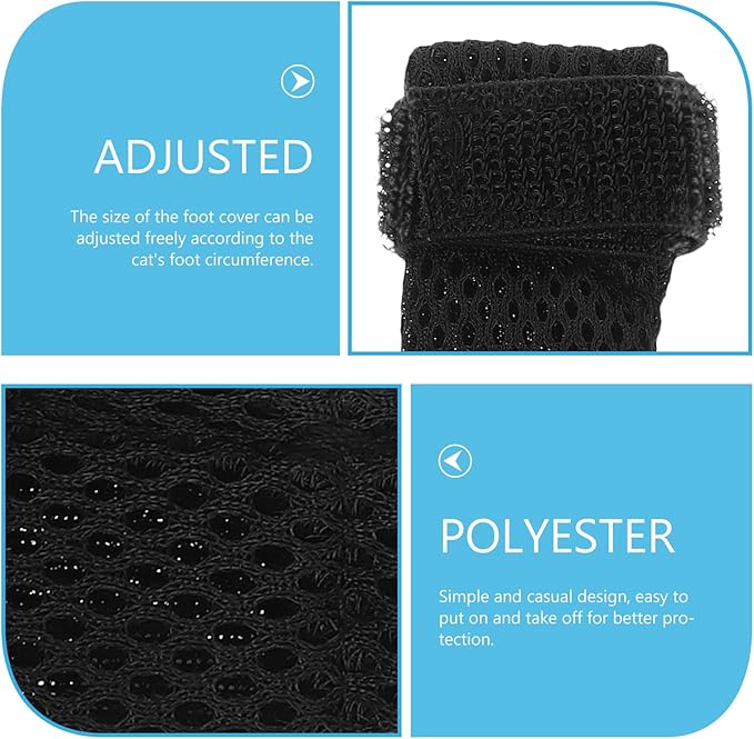 Adjustable Cat Foot Muffs Protective Paw Covers Cat Shoes Claw Caps for Cats Anti-Scratch Comfortable Fit for Feeding Medicine Grooming
