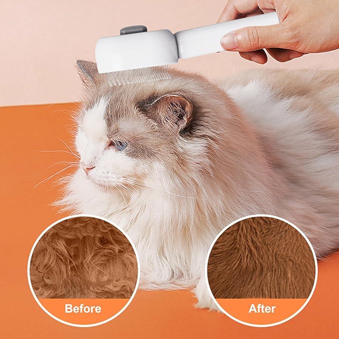 Cat Steaming Brush - Multifunctional Gentle Detangling, Non Irritating Hair, Water Spray Grooming Tool, Pet Care Accessory | Long Short Coat Dogs Puppy for Long Short Coat Dogs Puppy