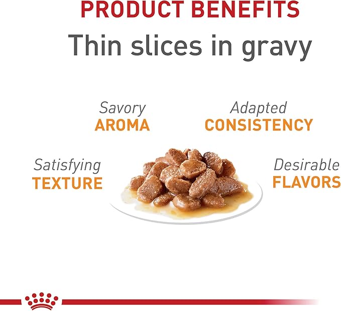 Royal Canin Feline Care Nutrition Hair & Skin Care Adult Thin Slices in Gravy Cat Food, 3 oz (Pack of 12)