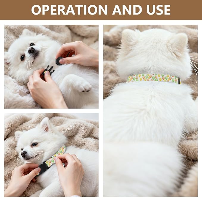 Dog Collar Balloons Green Pattern Dog Collars Cute Puppy Collar Adjustable Cat Pet Collar for Dogs Cats Pets Supplies 2 Pack