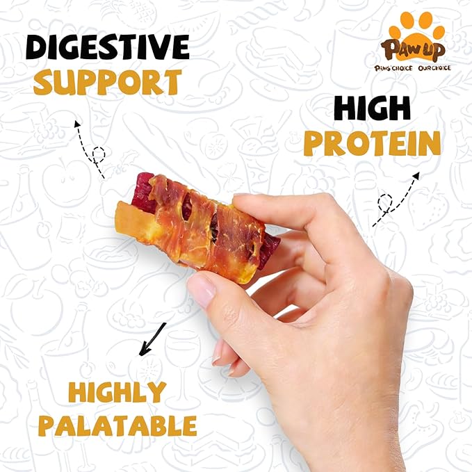 PAWUP Chicken Sweet Potato Dog Treats, Double Sweet Potato Chews with Taurine, Healthy Pet Snacks for Small Medium Large Dogs, 12.5 oz