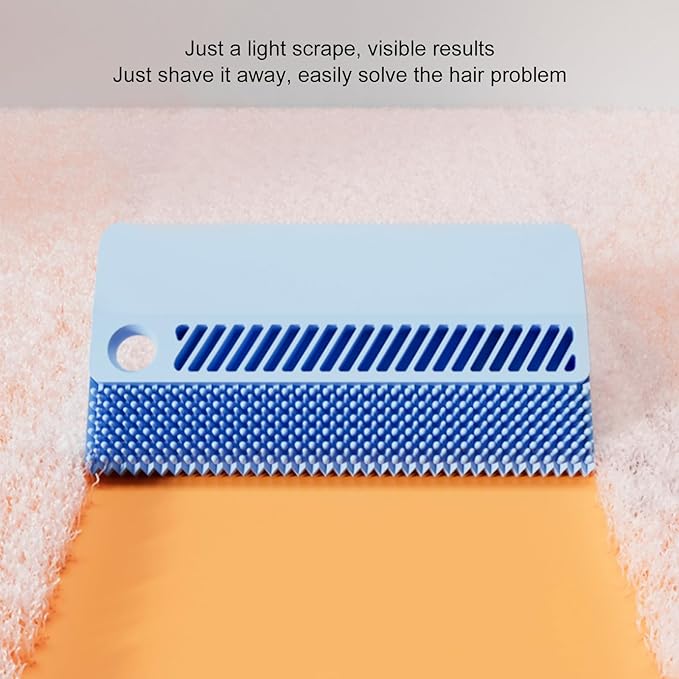 Cat Grooming Brush Silicone Dog Hair Remover Tool Double-Sided Pet Comb for Cat Dog Rabbit (Blue, One Size)