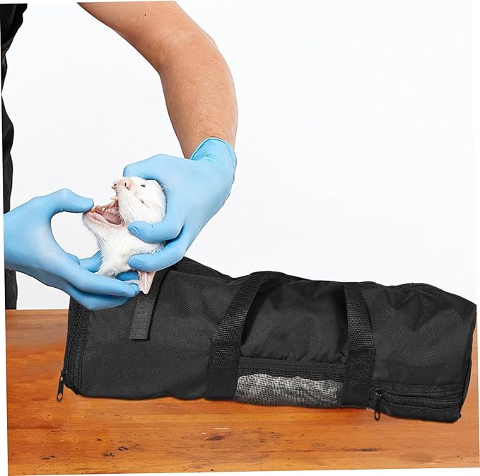 Totority Cat Bathing Bag with Zipper Closure Breathable Mesh Design for Grooming Nail Trimming Versatile Pet Carrier for Vet Visits and Travel Convenient Access Openings