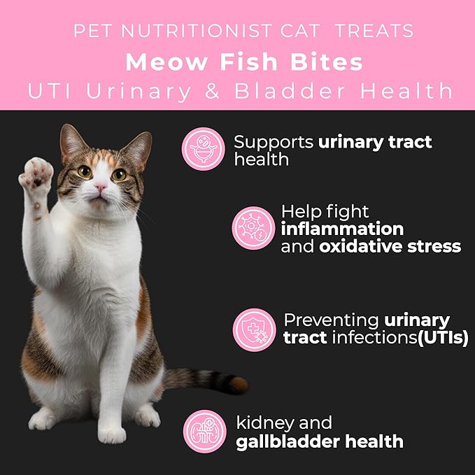 Pet Chef Urinary Cat Treats Low-Calorie UTI Support with Cranberry & Probiotics Holistic Kidney & Bladder Health - Natural Supplements for Cats - Improve Digestion & Stool Quality Organic Ingredients