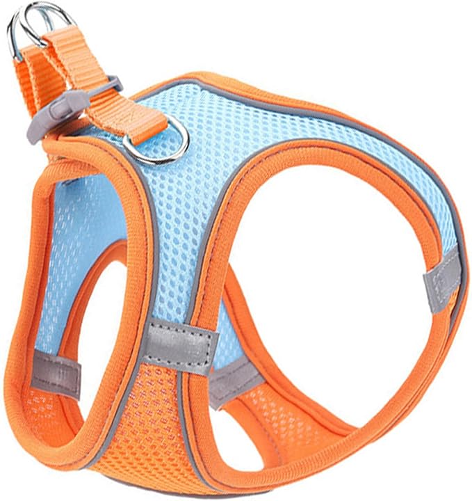 Pet Dog Vest Harness with Reflective Stripes Breathable Mesh Medium Size for Walking Puppies and Cats, Adjustable Chest Strap Leash Pet Supply
