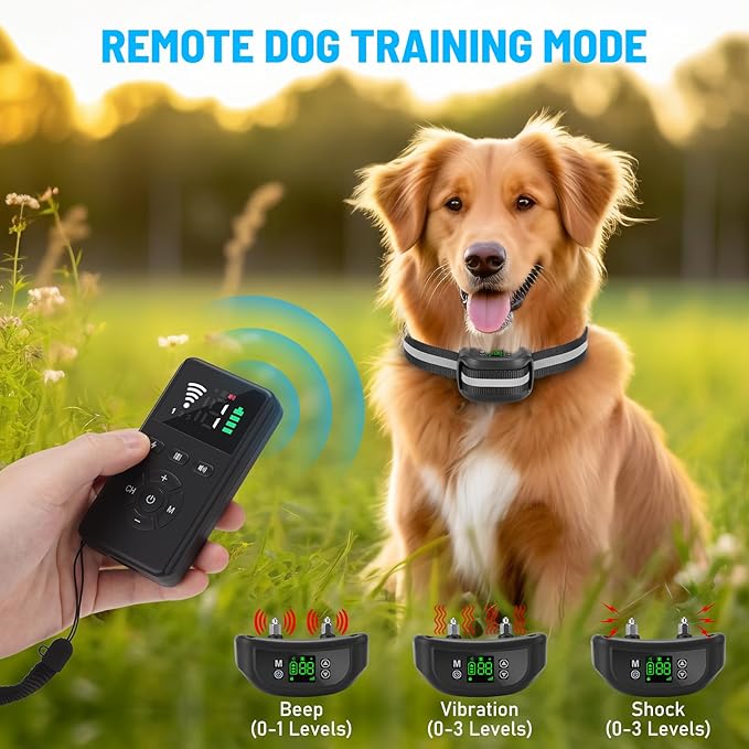 2 in 1 GPS Wireless Dog Fence with Remote Training, Radius from 33 Yards to 1083 Yards, Electric Pet Containment Fence System, IPX6 Waterproof, Beep Vibration Shock, for Dogs 18+ Lbs