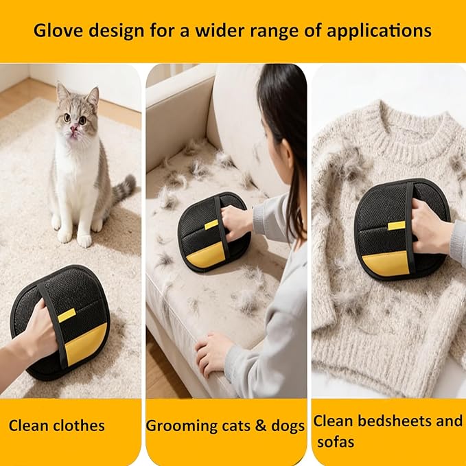 UIN Pet Hair Removal Glove for Cats & Dogs, Upgraded Reusable Electrostatic Pet Hair Glove, Magic Brush Pet Hair Remover Tool for Clothing, Couch, Carpet, Car Seat