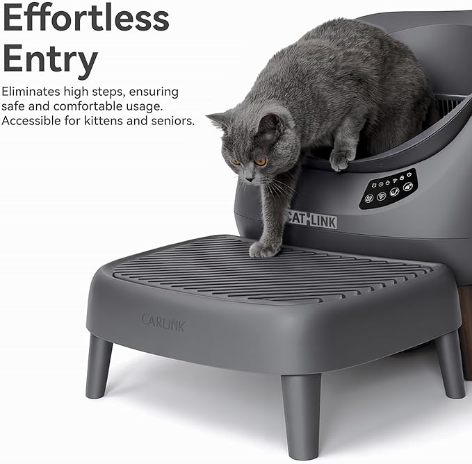 Open-X Ramp by CATLINK, Cat Ramp for Self Cleaning Cat Litter Box, Custom Fit for Open-X, Easy Entry for Small & Elderly Cats (Grey)