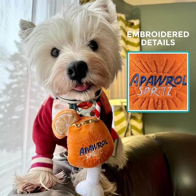 Haute Diggity Dog Cocktail Hour Plush Dog Toys for Small, Medium & Large Dogs, 3-Pack Durable Stuffed Cocktail-Inspired Pet Toys with Interactive Squeaker, Machine-Washable & Safe