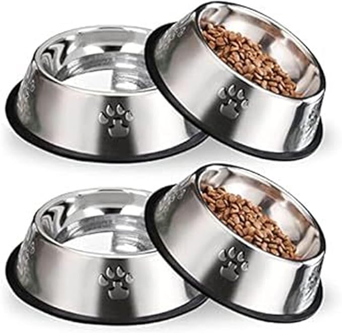 1PC Stainless Steel Pet Bowl Cat Bowl Dog Food Bowl Multi-Specification Anti-Fall Food Bowl Food Bowl Feeding Pet Supplies(16cm)