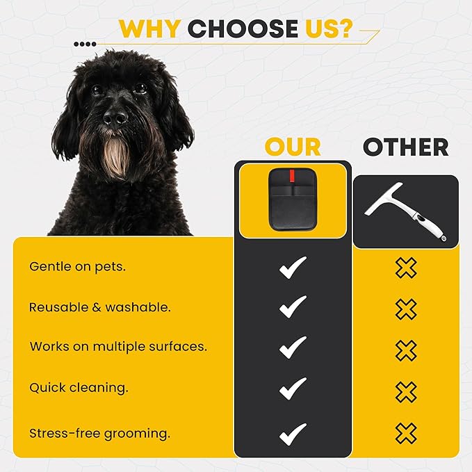 Pet Hair Removal Glove for Cats & Dogs, Animal Fur Removal Tool, Reusable Cats & Dogs Grooming Gloves for Hair Removal, Suitable for Bed Sheets, Blankets, Clothes, Sofas, car Seats (1 pcs)