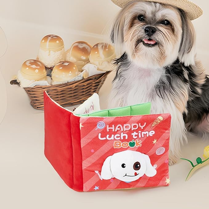 Squeaky Snuffle Mat - Pets Puzzle Toys, Cute Slow Feeder, Pet Snacks & Educational Toys | Puppy Lunch Box Book Dog Treat Puzzle Dog Feeding Mat Interactive Toy Plush for Pet Supplies