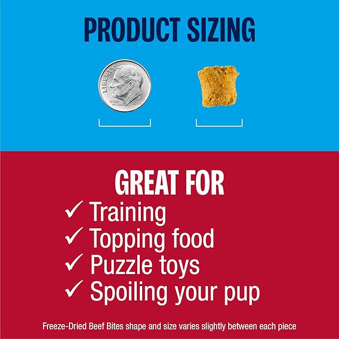 Muenster Freeze Dried Beef Bites - Complete Dog Food, Treat, Mixer or Topper (20oz) - Grain-Free