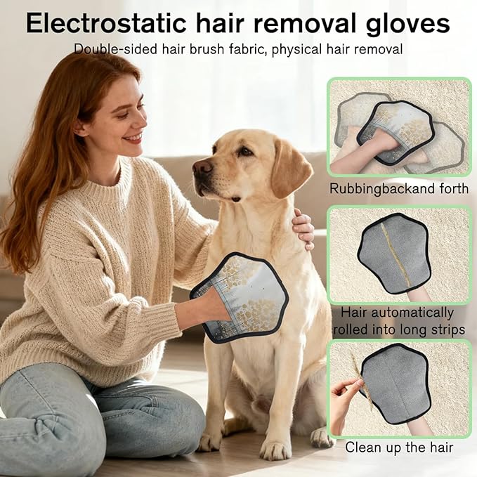 Trees Abstract Electrostatic Pet Hair Removal Glove for Cats & Dogs - Reusable Grooming Mitt for Couch, Carpet, Car Seat & Laundry - Large 9x9 Inch