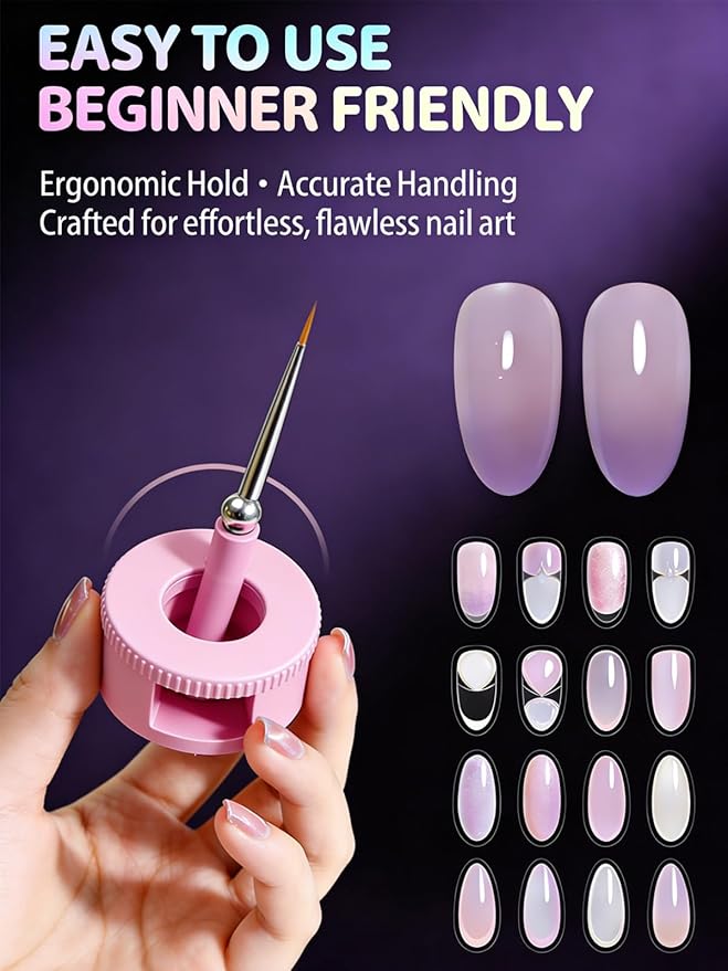 Rotating Cat Eye Magnet Horseshoe Magnet for Nails Cat Eye Gel Polish Eye for Nails Set Nail Magnets Tool Nail Art Automatic Suction Artifact Tools New Rotating Beginner(2PCS MIX)