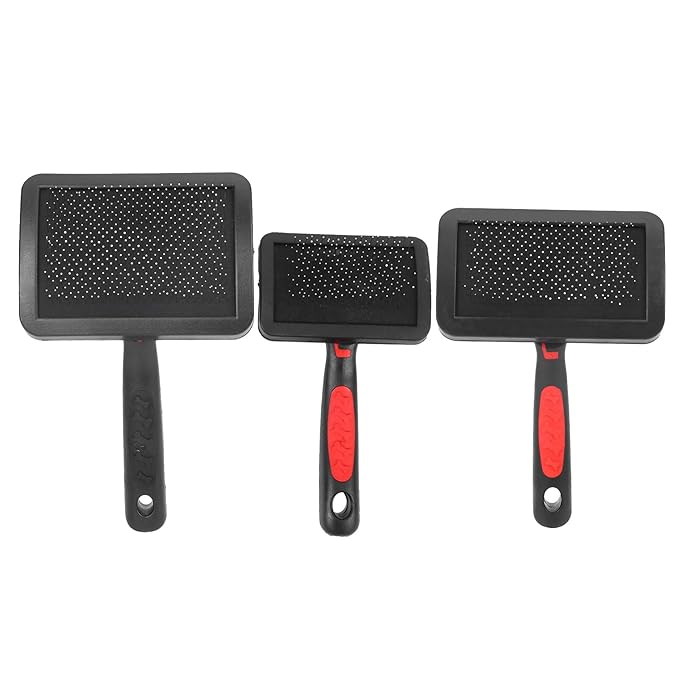 Tyenaza 3pcs Portable Cat Dog Slicker Brush, Pet Cat Grooming Brush Massage Comb Set Accessory
