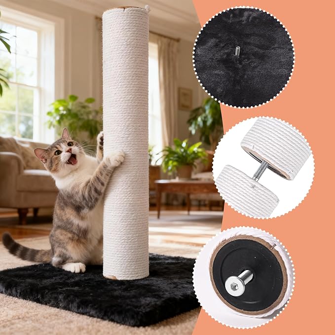 Cat Scratching Post Replacement Screws Set, M10 and M8 Bolt, Cat Tree Replacement Parts Threaded Bolt Screws with Allen Wrench, Not Include Cat Scratching Post