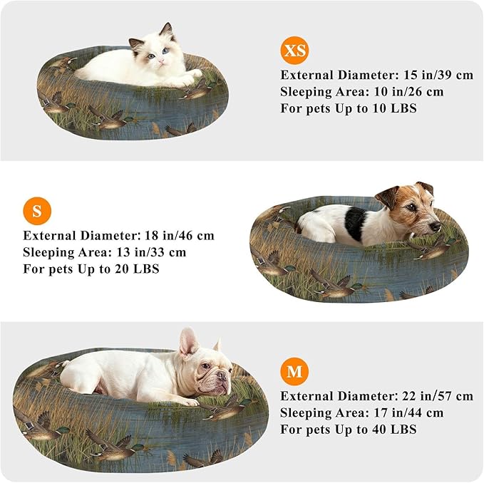 Pet Dog Beds Warm & Cozy fluffier Orthopedic Dog Bed for Extra Small Size Pets Supplies Wetland Bird Scene