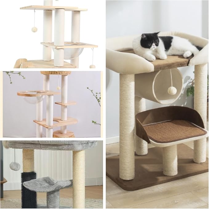 M8 Cat Scratching Post Replacement,13.4Inch Sisal Pole Cat Tree Replacement Post with Screws,DIY Scratcher,Pad, Crafts Gardening Hammock Home Decorating (White, M8*1poles*34cm/13.1inch)