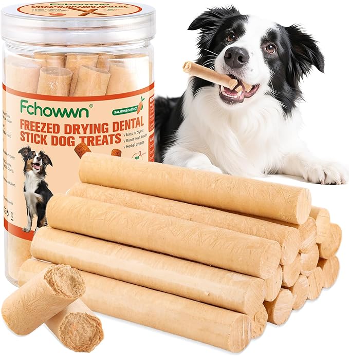 150g/5.29oz Dehydrated Salmon Sticks for Dog,Natural Salmon and Carrots,Easy to Digest and High Protein,for Daily Dog Training and Dental Healthy