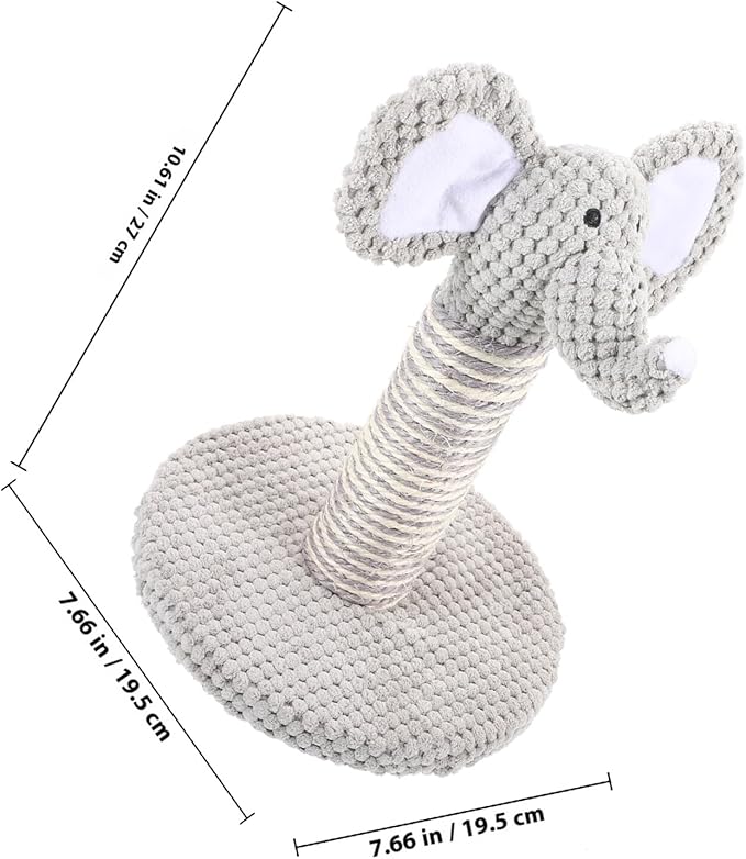 Yardwe Elephant-Shaped Cat Scratching Post Small Size Wear-Resistant Floor Scratching Pole Comfortable Kitten Scratcher for Indoor Cats Household Use
